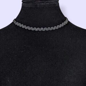 (2/$20) Black Squiggle Choker Necklace